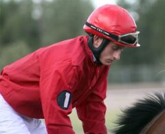 Brandon warming up his mount at Capannelle Racecourse 