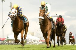 A blinkered Pender Harbour wins the Breeders'...(Michael Burns Photography)