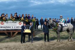 Winners circle and trophy presentation