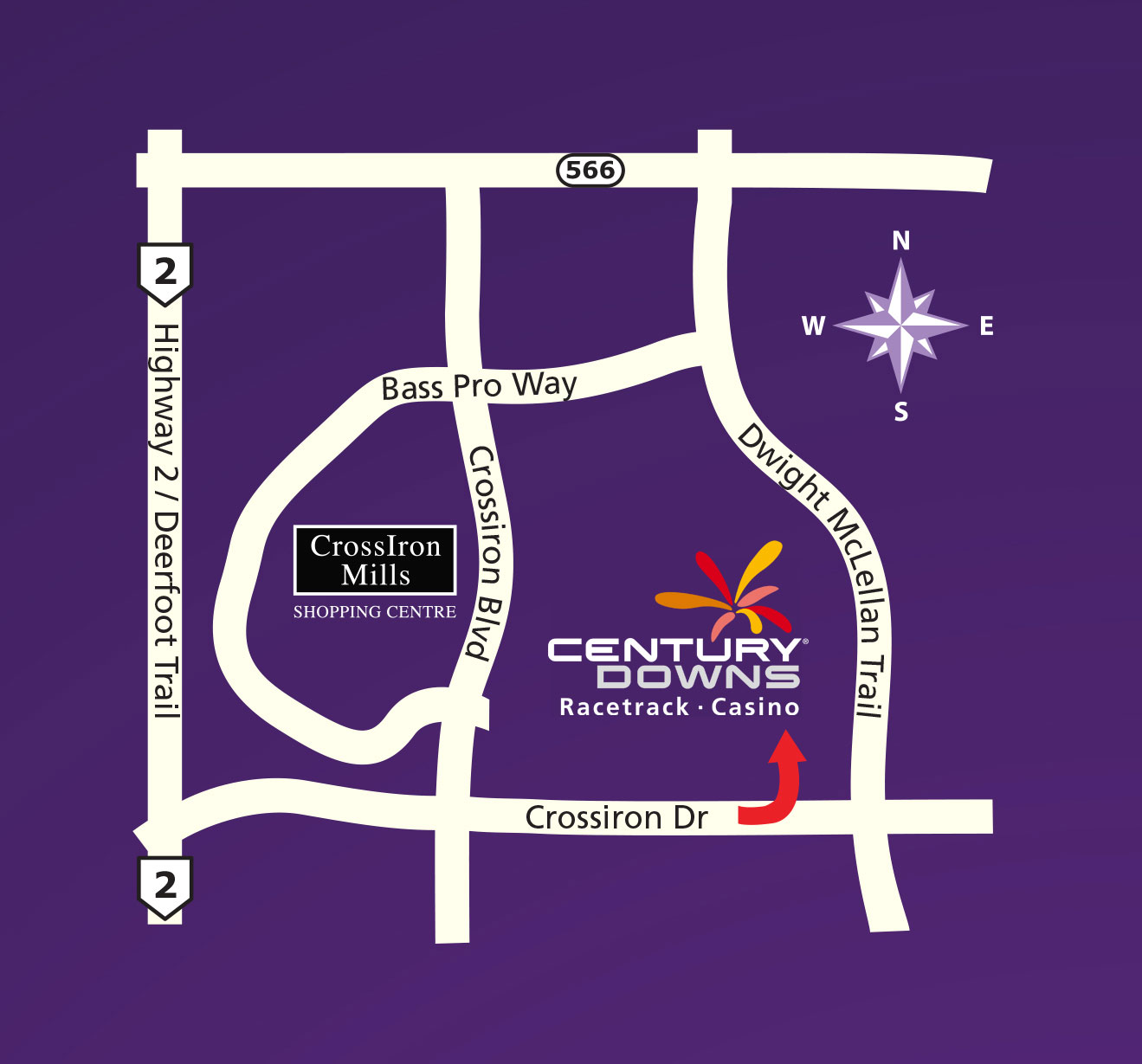 Driving Map to Century Downs