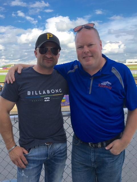 Mike Hennessy and Shannon Sugar Doyle trackside at Century Downs