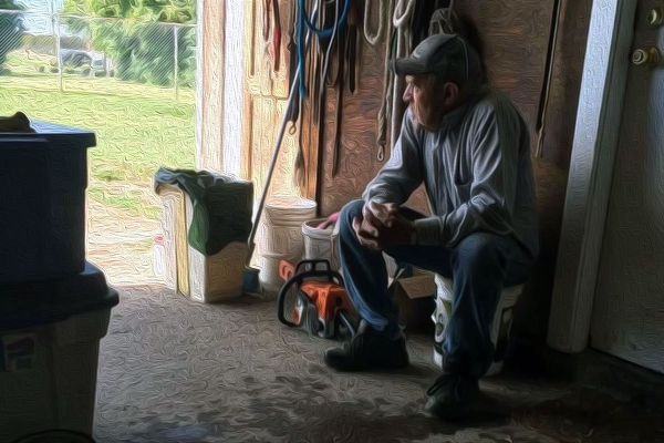 Rendering of Dale Saunders in the tack room