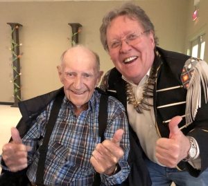 Cecil Wiest - a long-time horseman at RMTC - with Max Gibb. Sadly, Cecil passed away June 6th at the age of 91.