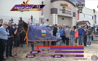 Monstrous in the winner's circle for the Ralph Klein stake at Century Downs this August