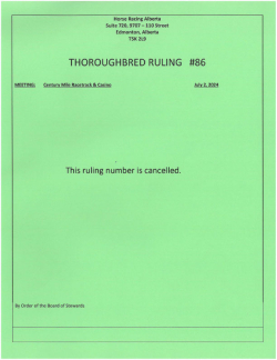 Ruling T086-2024 (cancelled)