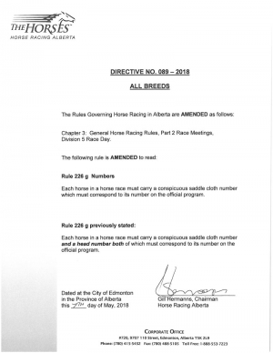 Directive No. 089-2018 - All Breeds