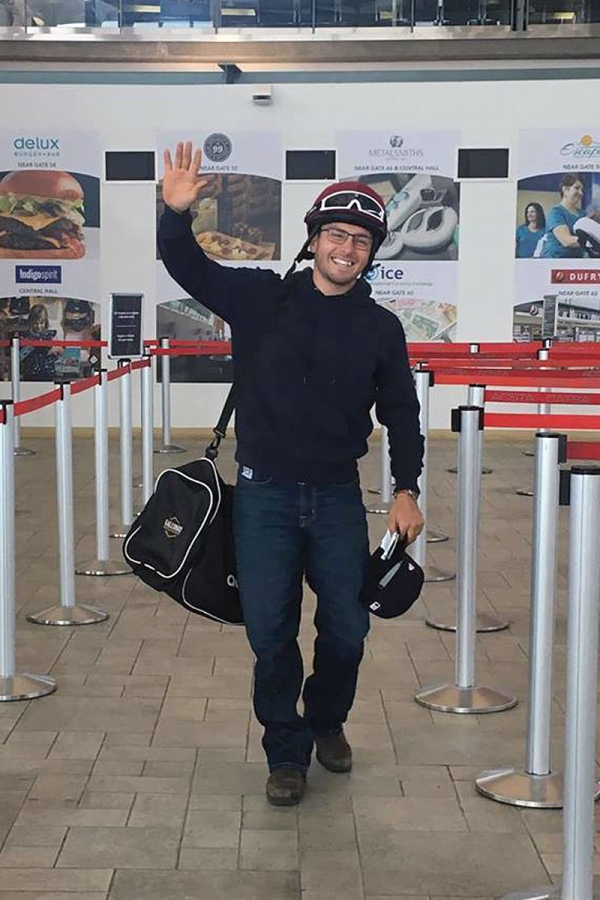 Brady at Edmonton International Airport departing for Ireland