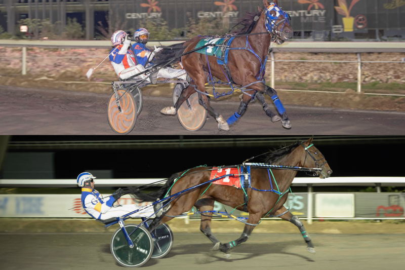Virtual Horizon (top) and G TS Skyla in past Saturday’s final prep races at Century Mile