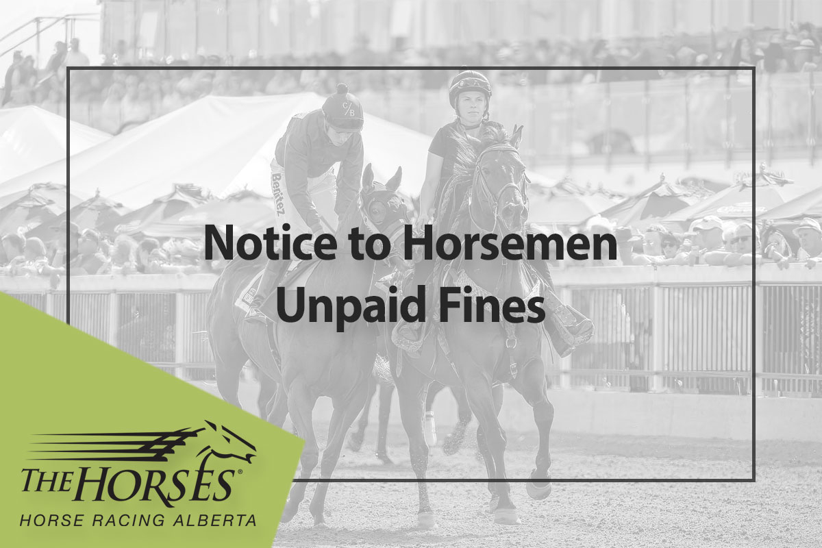 Notice to Horsemen: Unpaid Fines